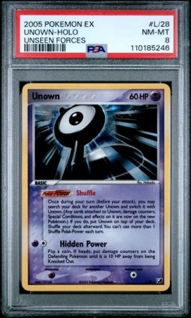 Unown L Holo PSA 8 