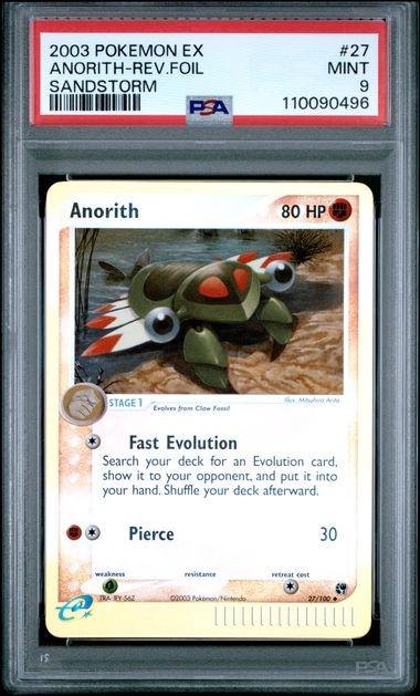 Anorith reverse holo 27/100, PSA 9 | Sandstorm 