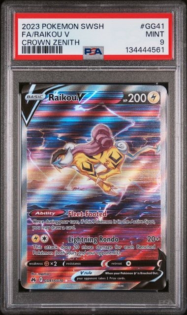 Raikou V GG41/GG70, PSA 9 | Crown Zenith 