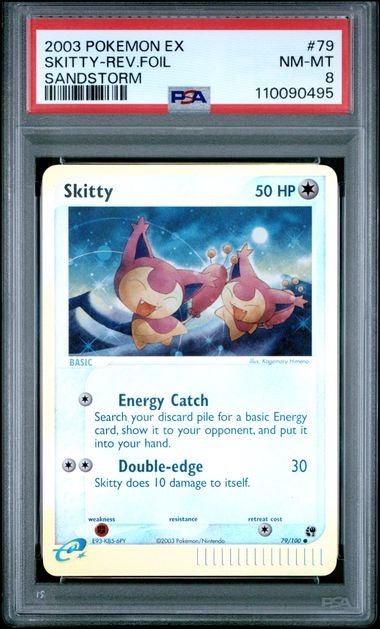 Skitty reverse holo 79/100, PSA 8 | Sandstorm 