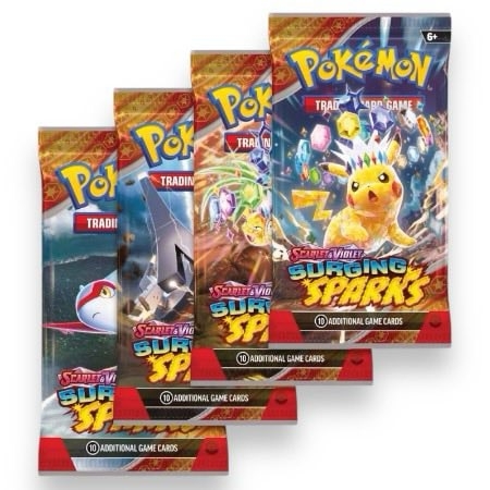 Scarlet & Violet Surging Sparks Booster Pakke | Hver pakke inneholder 10 tilfeldige kort 