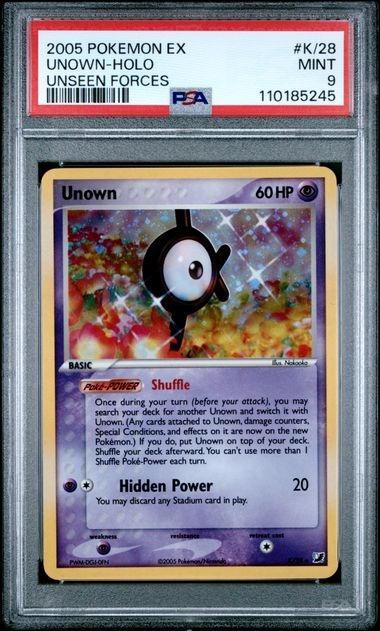 Unown K Holo K/28, PSA 9 | Unseen Forces 
