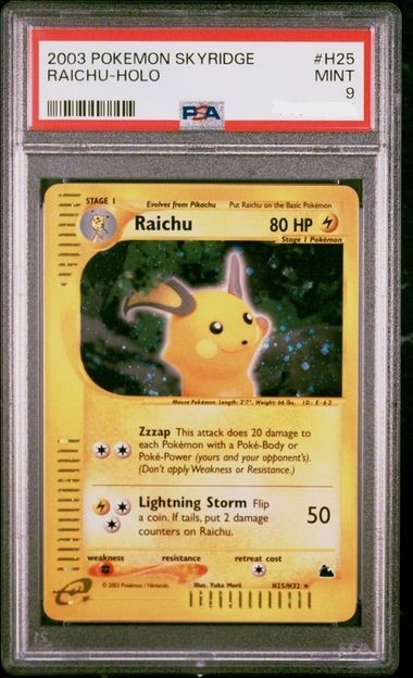 Raichu Holo H25/H32, PSA 9 | Skyridge 