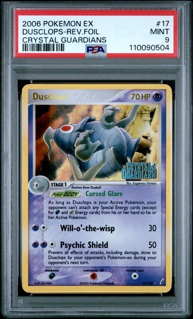 Dusclops reverse holo m/stamp 17/100, PSA 9 | Crystal Guardians