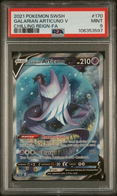 Galarian Articuno V 170/198, PSA 9 | Chilling Reign 