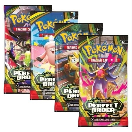 Mega Evolution Perfect Order booster pakke | Hver pakke inneholder 10 tilfeldige kort