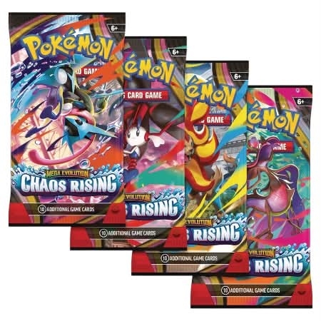 Mega Evolution Chaos Rising booster pakke | Tilfeldige art work 
