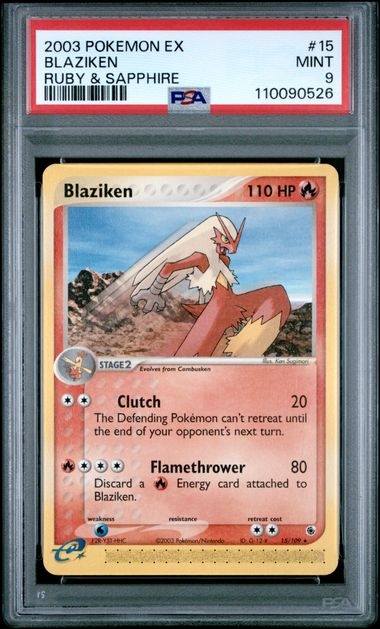 Blaziken 15/109, PSA 9 | Ruby & Sapphire 