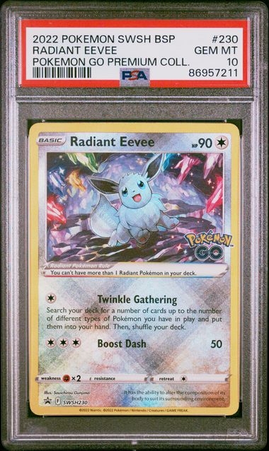 Radiant Eevee promo SWSH230, PSA 10 | Pokemon GO Premium Collection Boks 